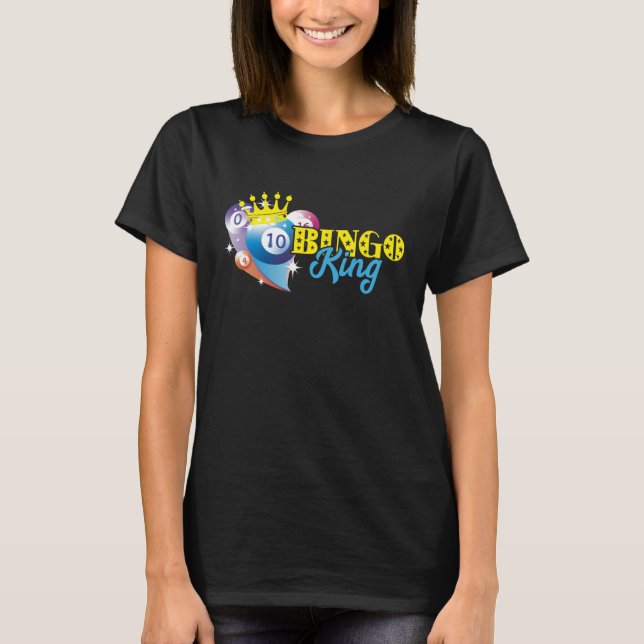 Bingo Balls Bingo King Crown Lucky Bingo Player Ga T-Shirt (Vorderseite)