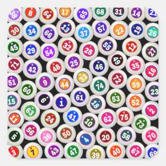 Bingo Balls Collage Quadratischer Aufkleber