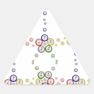 Bingo Balls Dreieckiger Aufkleber