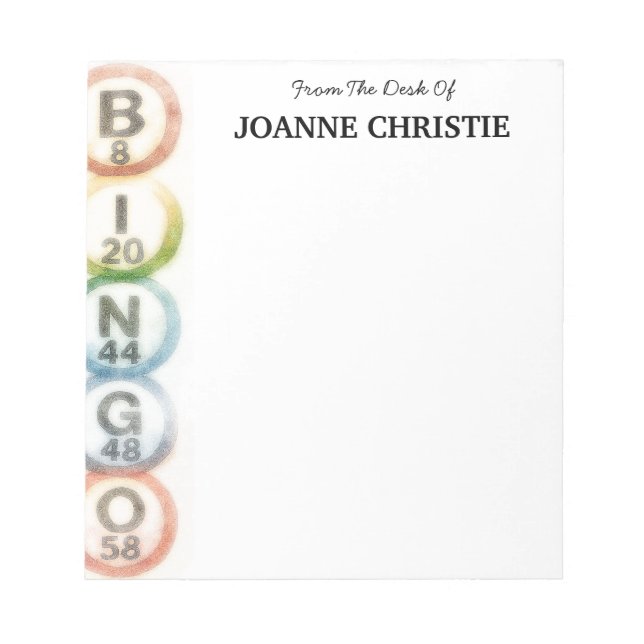 Bingo Balls Personalized Notepad Notizblock (Vorderseite)