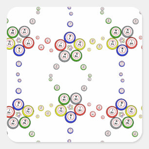 Bingo Balls Quadratischer Aufkleber