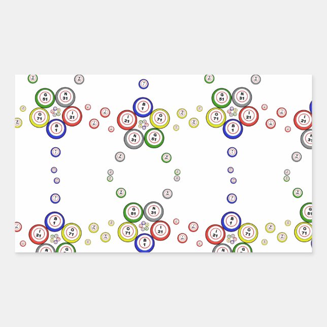 Bingo Balls Rechteckiger Aufkleber (Vorderseite)