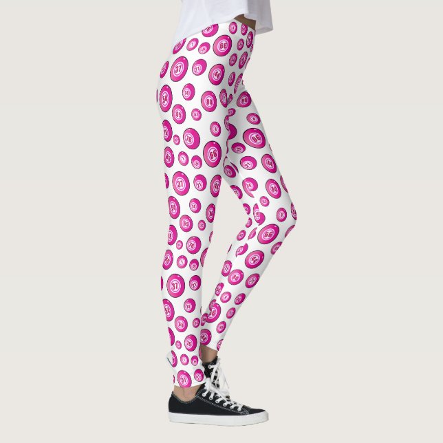 Bingo Balls Rosa Gemustert Leggings (Rechts)