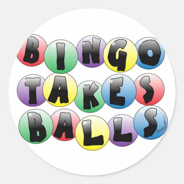 Bingo Balls Runder Aufkleber (Vorderseite)