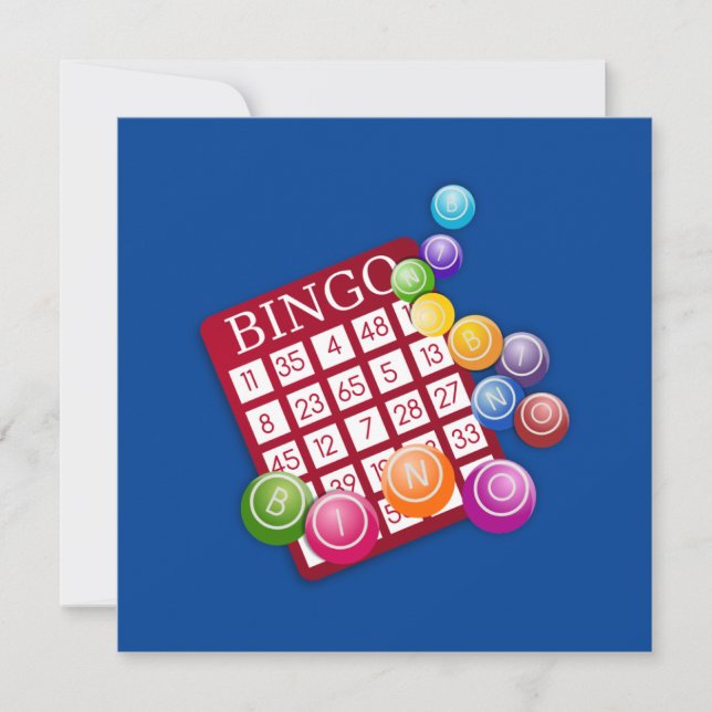 Bingo! Bingokarte und -markierungen Einladung (Vorderseite)