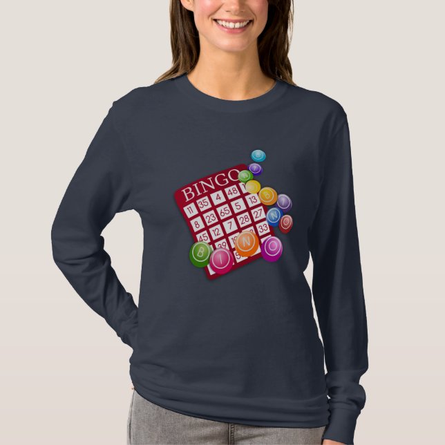 Bingo! Bingokarte und -markierungen T-Shirt (Vorderseite)