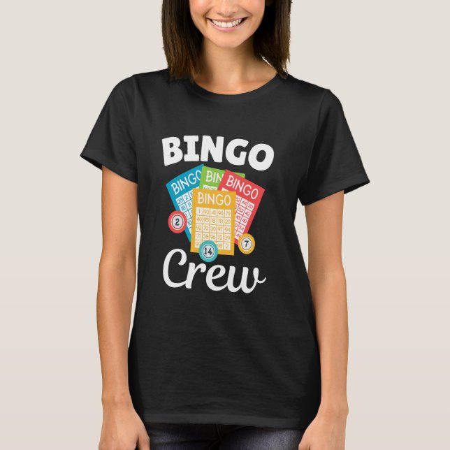 Bingo Birthday Crew Bingo Card Funny Bingo Player T-Shirt (Vorderseite)