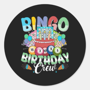 Bingo Birthday Crew Bingo Player Weihnachten Runder Aufkleber