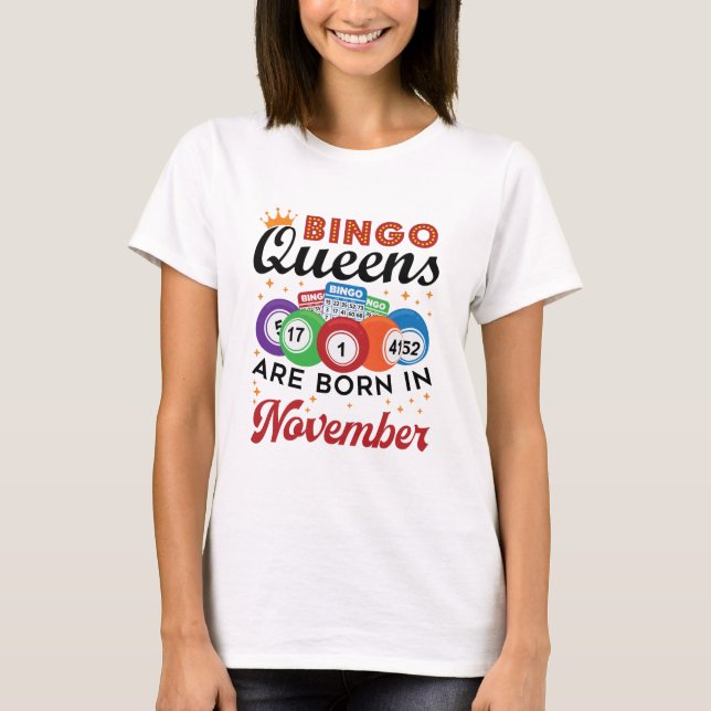 Bingo Birthday Women November T-Shirt (Vorderseite)