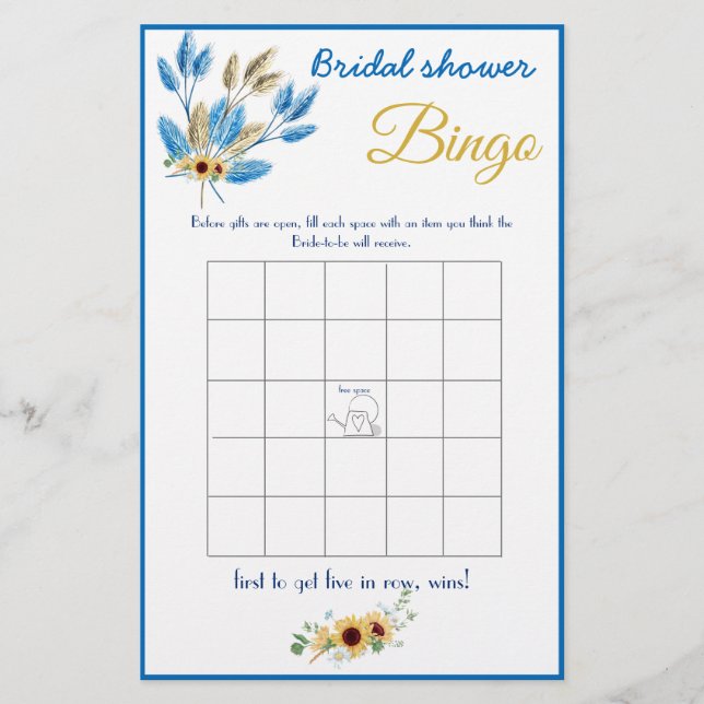 Bingo Brautparty Game Card Flyer (Vorne)