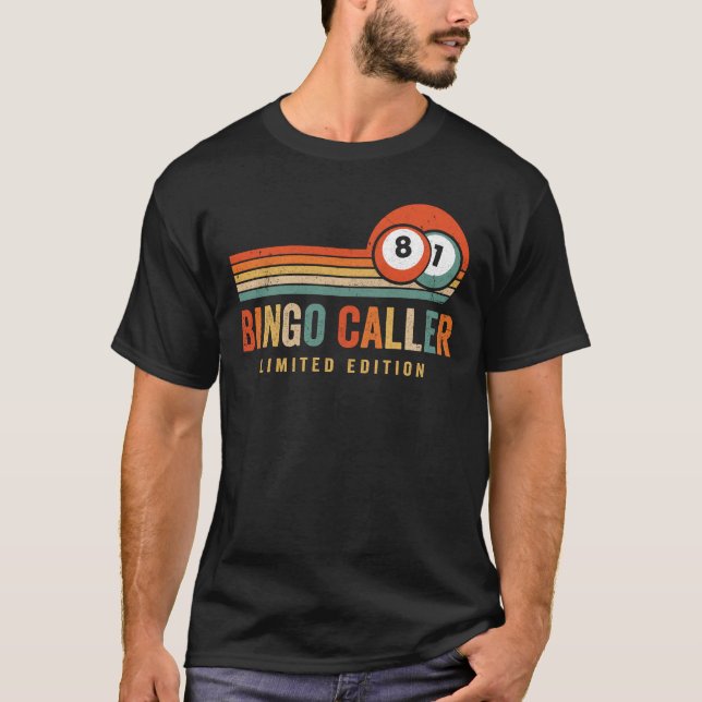 Bingo Caller Design Männer Frauen Spielen im Casin T-Shirt (Vorderseite)