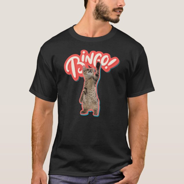 Bingo Caller Funny Bingo S Retro Cats Bingo T-Shirt (Vorderseite)