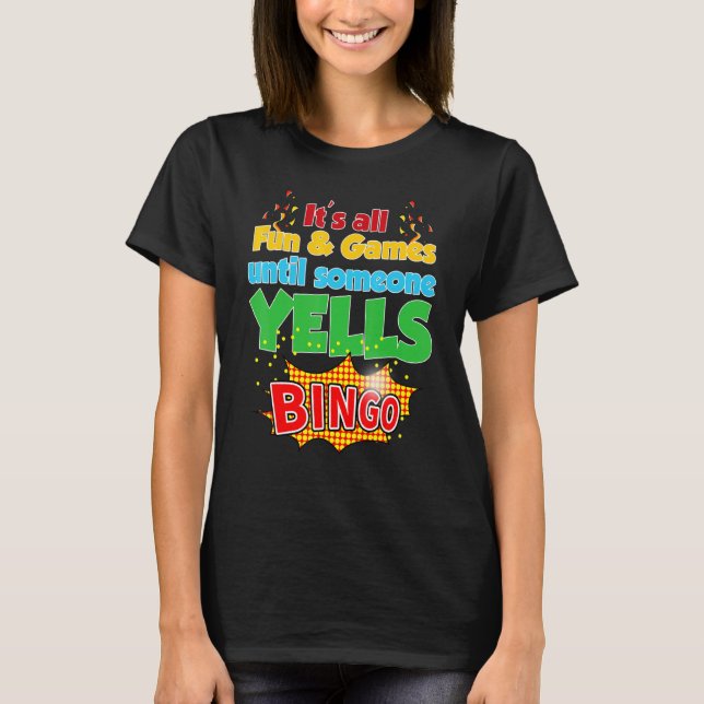 Bingo Caller Humor Lottery Lucky Winning Card Play T-Shirt (Vorderseite)