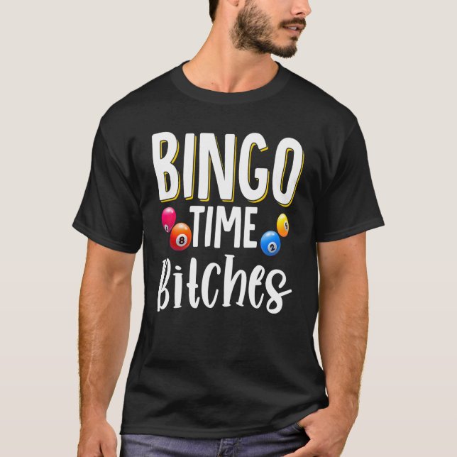 Bingo Caller Player Lucky Bingo T-Shirt (Vorderseite)