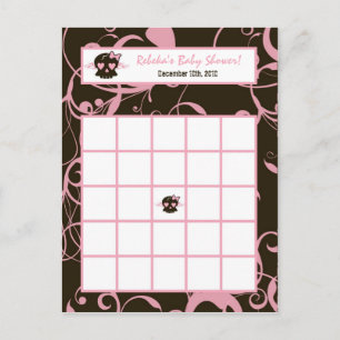 Bingo Card Girl Pink Punk Rock Skull Flam Einladungspostkarte