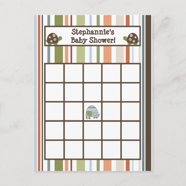 Bingo Card Laguna Beach Turtle Froschteich Einladungspostkarte (Vorderseite)