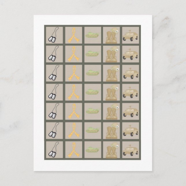 Bingo Card Marker ARMY ACU Camoflauge Digital Postkarte (Vorderseite)