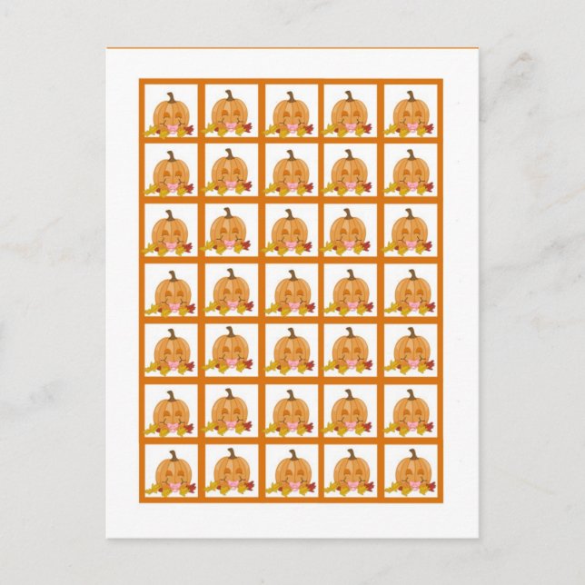 Bingo Card Marker Autumn Fall Pumpkin Baby Postkarte (Vorderseite)