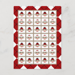 Bingo-Card-Marker für die Red Sock-Affen-Raute Postkarte
