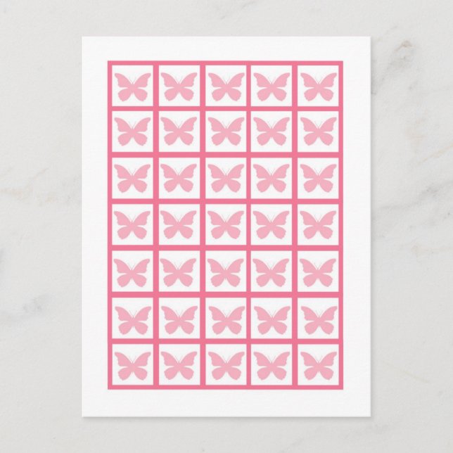 Bingo Card Marker Girly Butterfly Zebra Print Postkarte (Vorderseite)