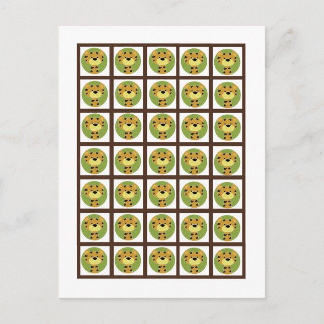 Bingo Card Marker Jungle Tales Safari Postkarte (Vorderseite)