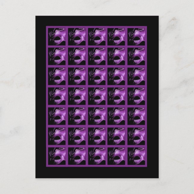 Bingo Card Marker Mis XV Lila Lilac Black Postkarte (Vorderseite)