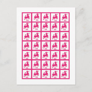 Bingo Card Marker Pink Poodle Paris Eiffelturm Postkarte