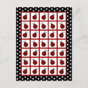 Bingo Card Marker Red Ladybug Postkarte