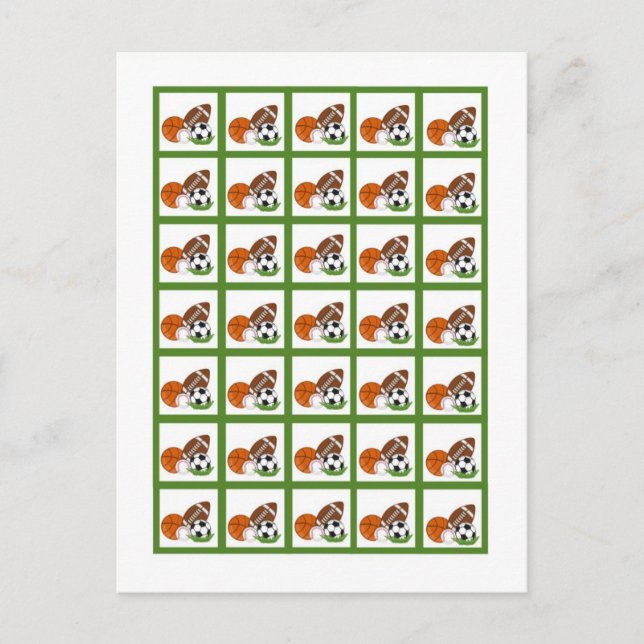 Bingo Card Markers All-Star Green Postkarte (Vorderseite)