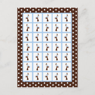 Bingo Card Markers Blue Mod Mama Polka Dots Postkarte