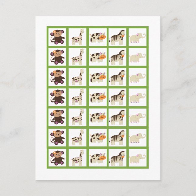 Bingo Card Markers Jacana Lila Tiere Postkarte (Vorderseite)