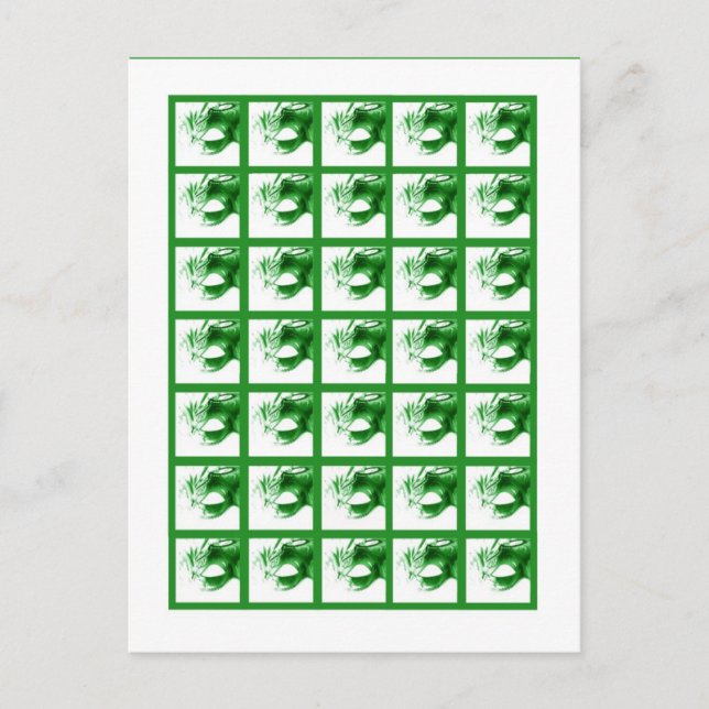 Bingo Card Markers Sweet 16 Green Party Einladungspostkarte (Vorderseite)