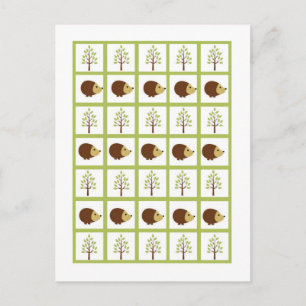 Bingo Card Markers Woodland Friends Fun Postkarte