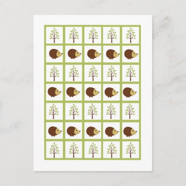 Bingo Card Markers Woodland Friends Fun Postkarte (Vorderseite)