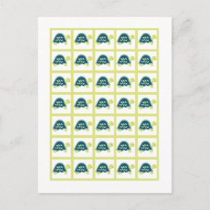 Bingo Card markiert Blaumeerschildkröten Postkarte