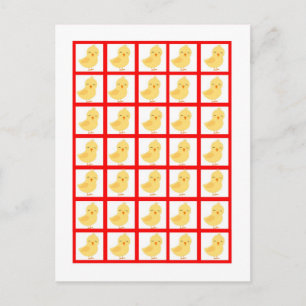 Bingo Card markiert rote Stalltiere Postkarte