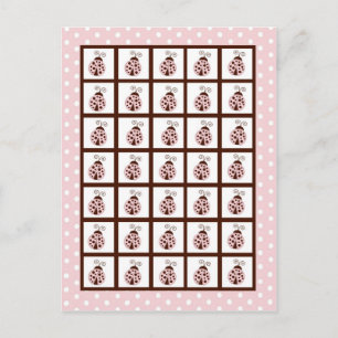 Bingo Card Markierungen Pink Ladybug Postkarte