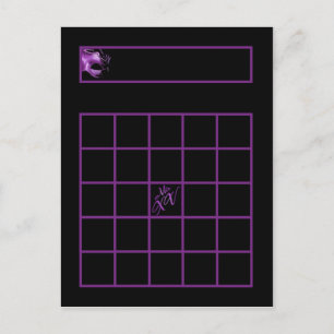 Bingo Card Mis XV Lila Lilac Black Postkarte