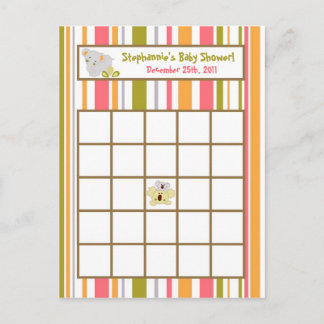 Bingo Card Tropischer Punch Girl Dschungel Einladungspostkarte