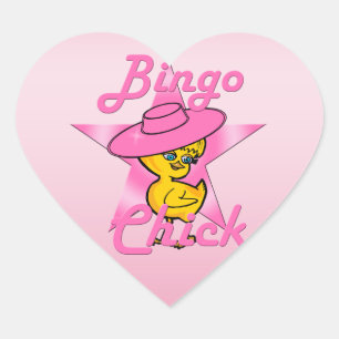 Bingo Chick #8 Herz-Aufkleber