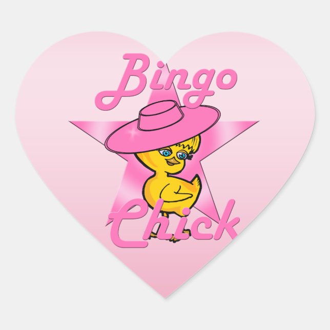 Bingo Chick #8 Herz-Aufkleber (Vorderseite)