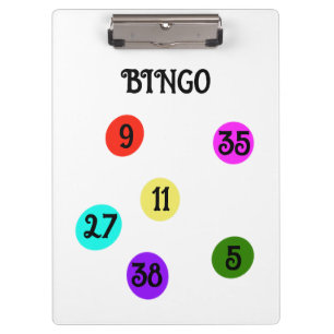 BINGO Clipboard Fun farbenfroh Klemmbrett