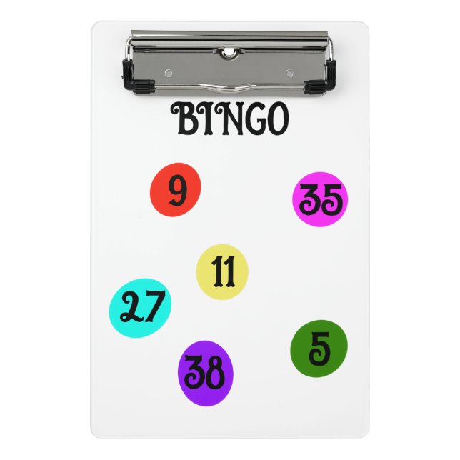 BINGO Clipboard Fun farbenfroh Mini Klemmbrett (Vorderseite)