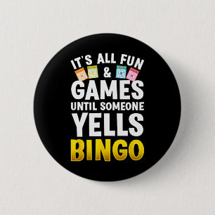 Bingo Design Women Bingo Novelty Gamble Bi Button