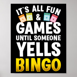 Bingo Design Women Bingo Novelty Gamble Bi Poster
