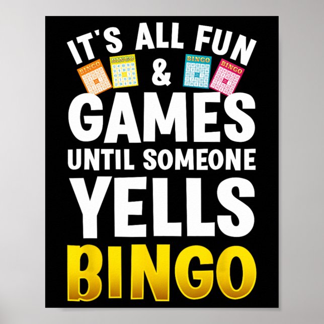 Bingo Design Women Bingo Novelty Gamble Bi Poster (Vorne)