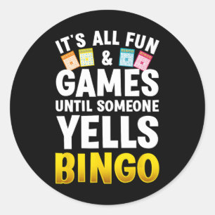 Bingo Design Women Bingo Novelty Gamble Bi Runder Aufkleber
