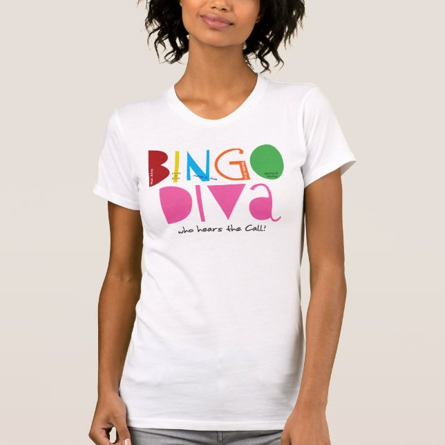 Bingo-Diva-Damen-lässige Schaufel T-Shirt (Vorderseite)