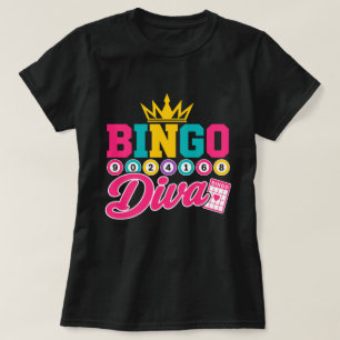 Bingo-Diva-Shirt Süße Glückskönigin Krone Bingo T-Shirt