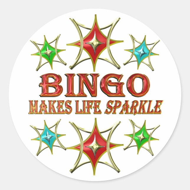 BINGO EXTRAVAGANT STARS RUNDER AUFKLEBER (Vorderseite)